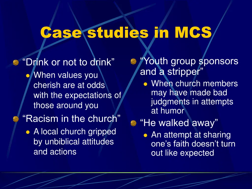 case studies in mcs