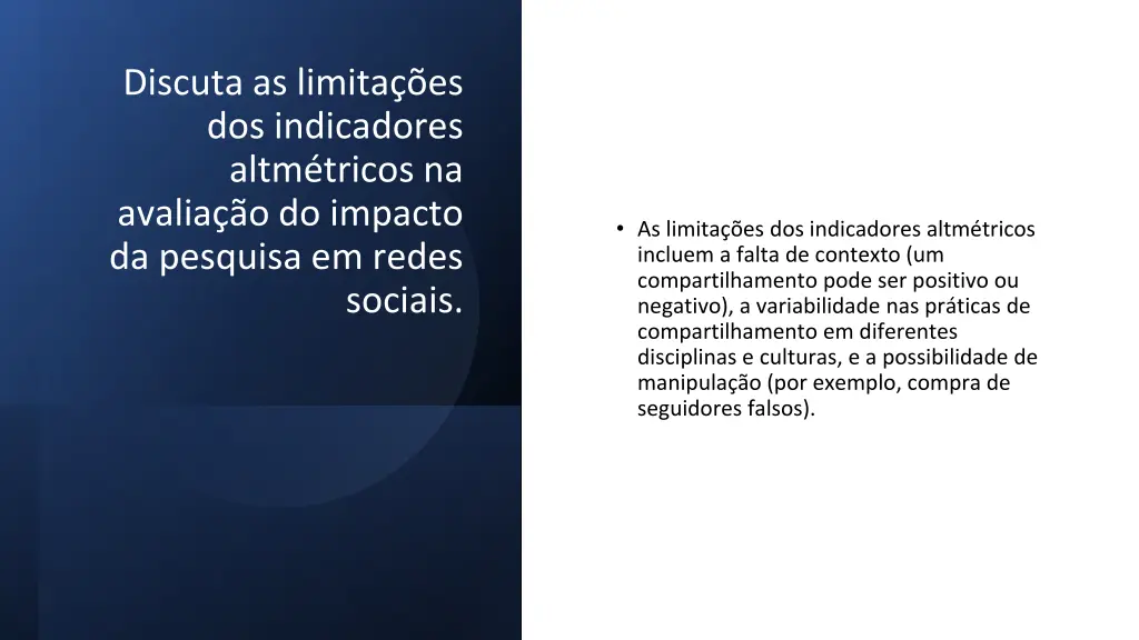 discuta as limita es dos indicadores altm tricos 1