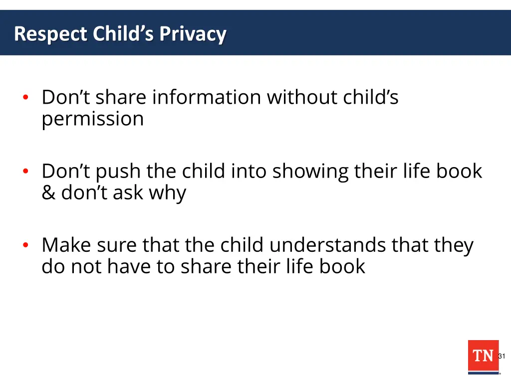 respect child s privacy