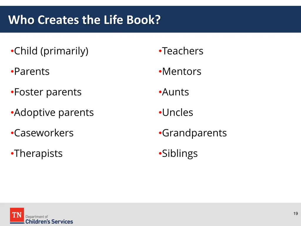 who creates the life book