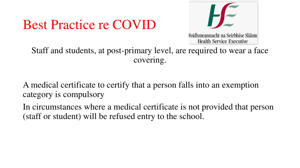 best practice re covid