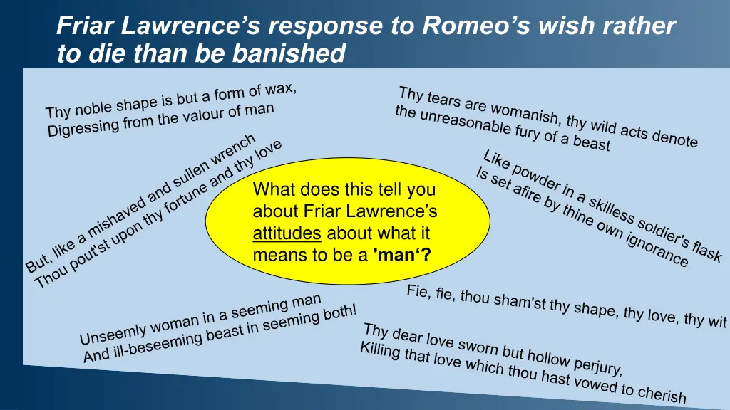 friar lawrence s response to romeo s wish rather 1