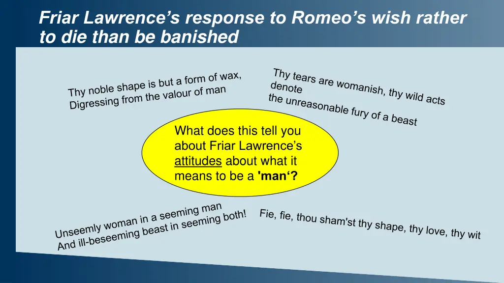 friar lawrence s response to romeo s wish rather