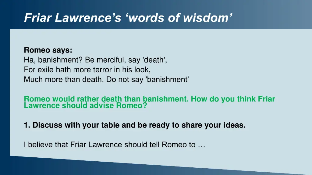 friar lawrence s words of wisdom