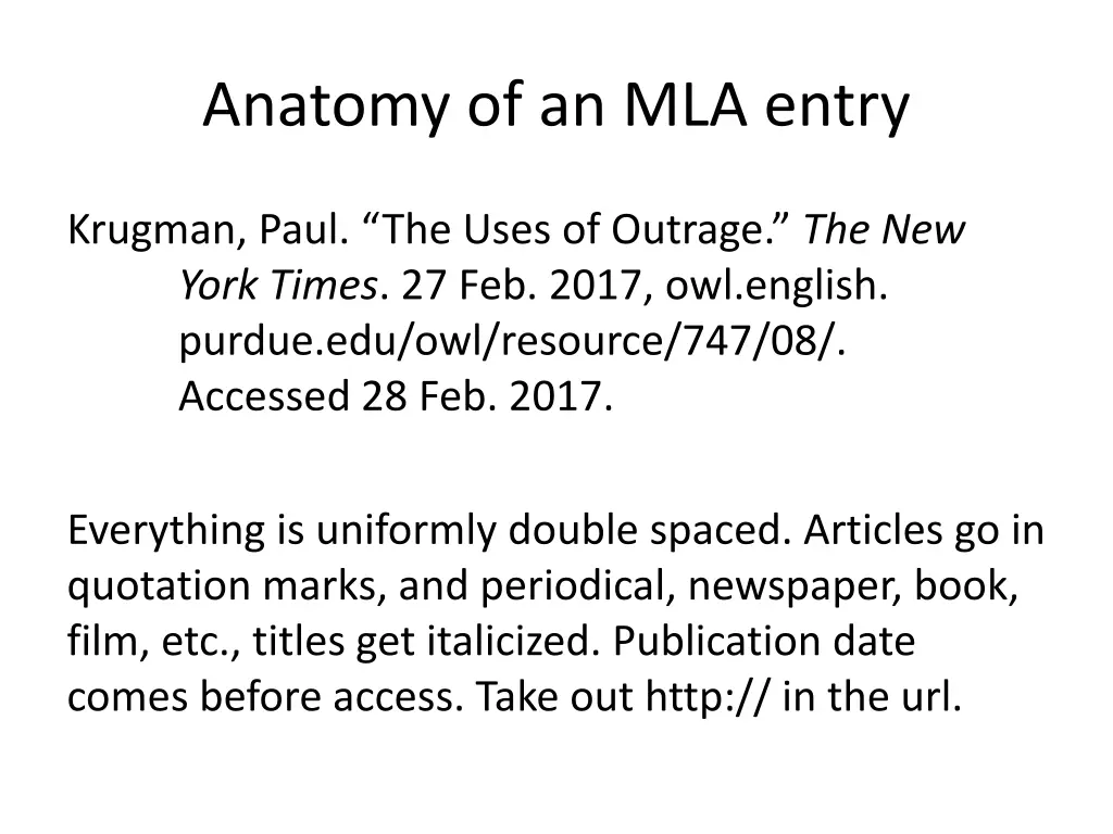 anatomy of an mla entry