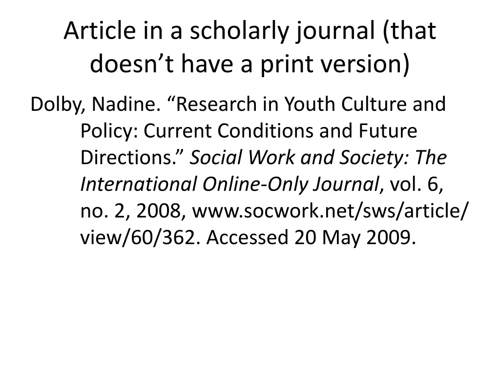 article in a scholarly journal that doesn t have