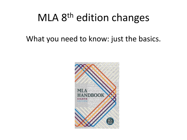 mla 8 th edition changes