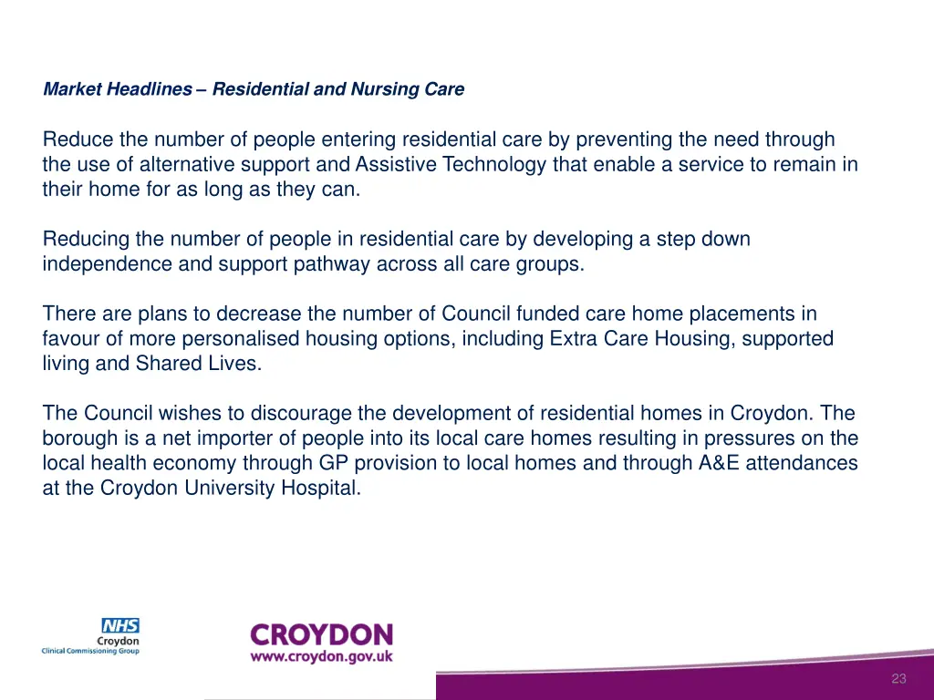 market headlines residential and nursing care