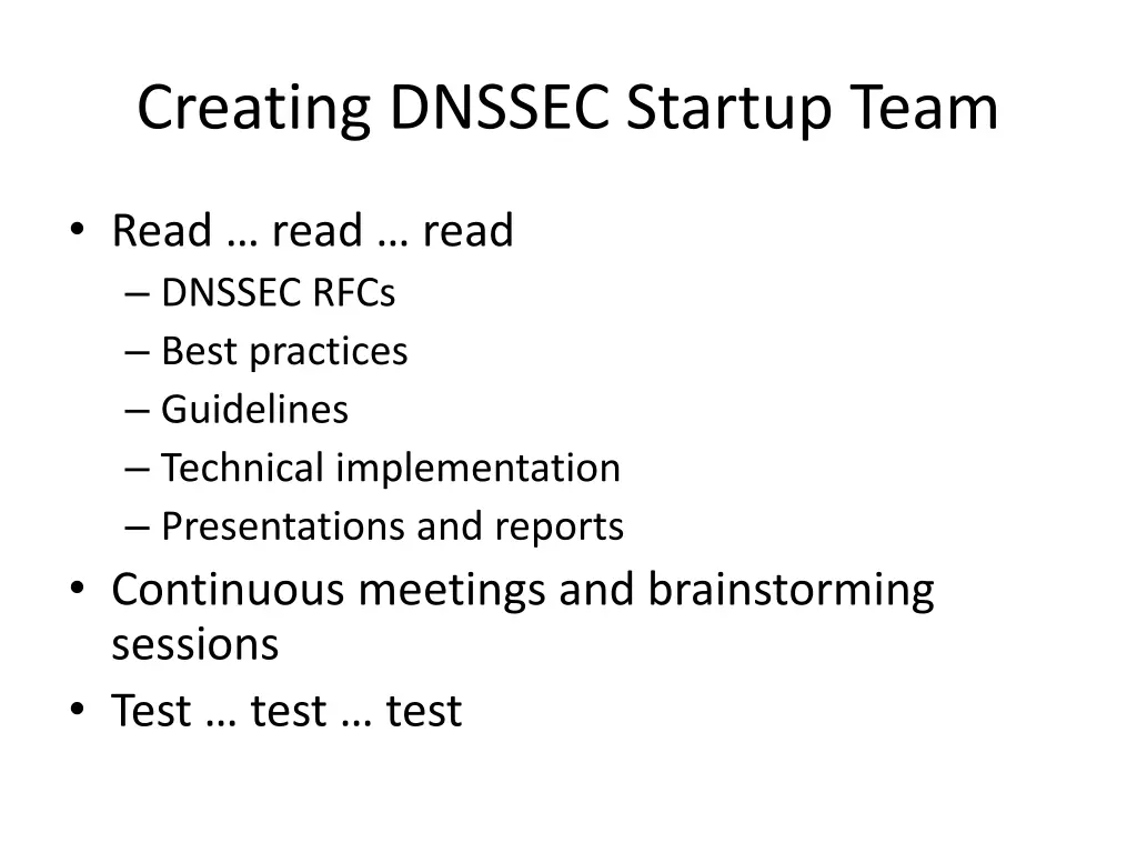 creating dnssec startup team