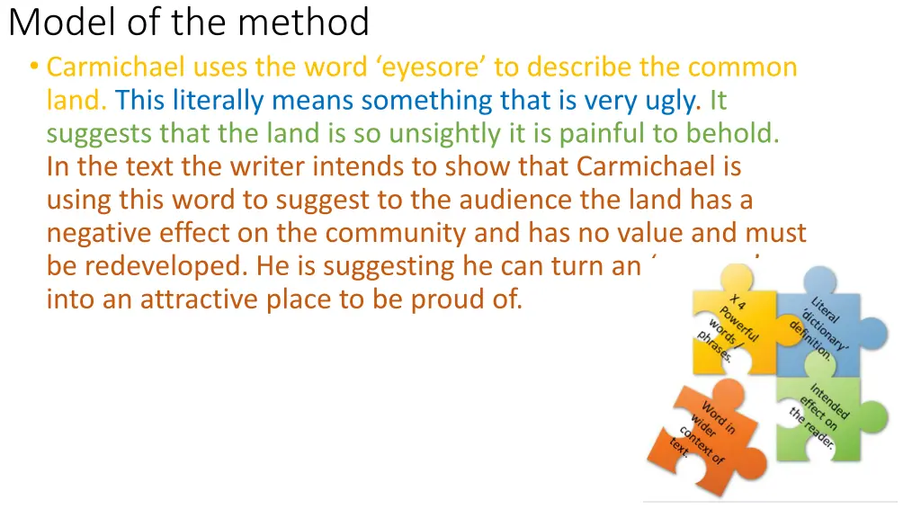 model of the method carmichael uses the word