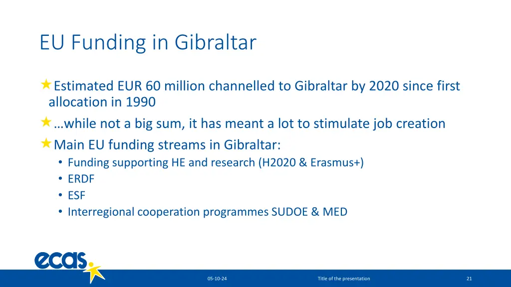 eu funding in gibraltar