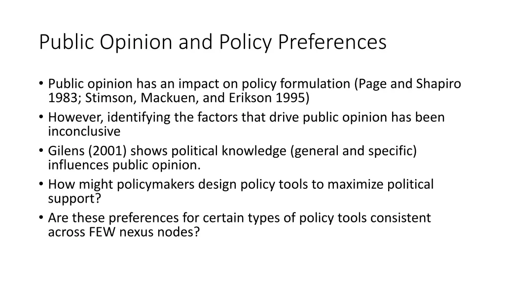 public opinion and policy preferences