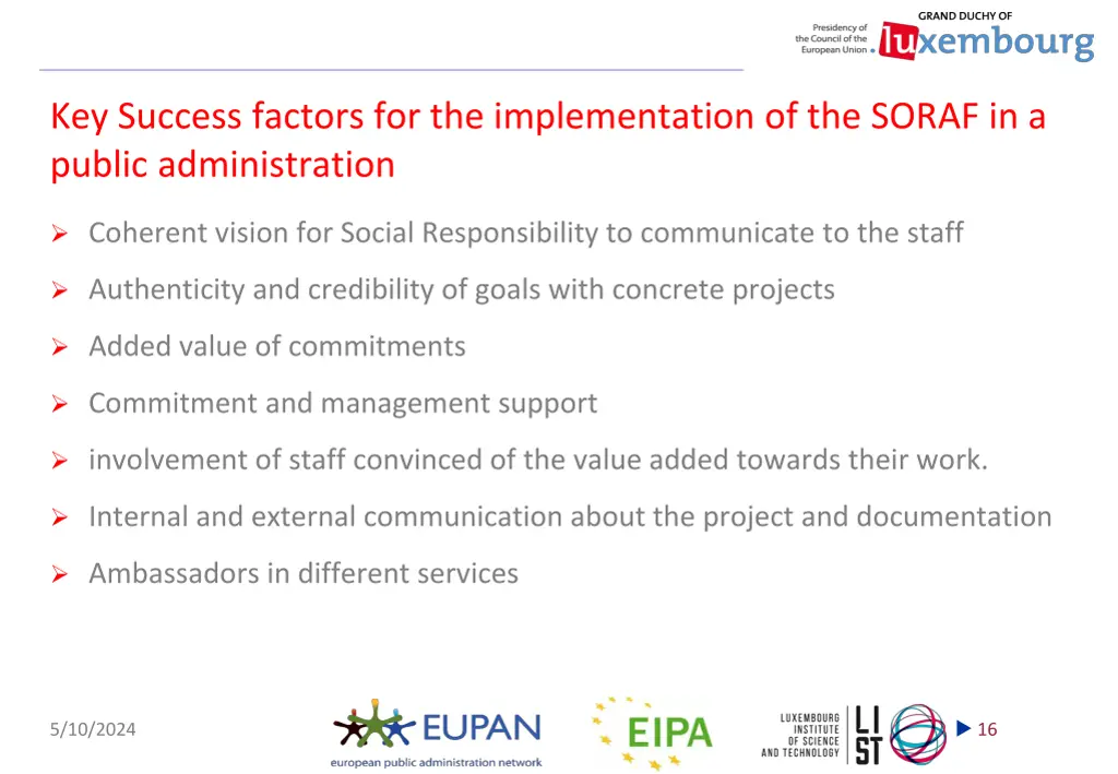 key success factors for the implementation