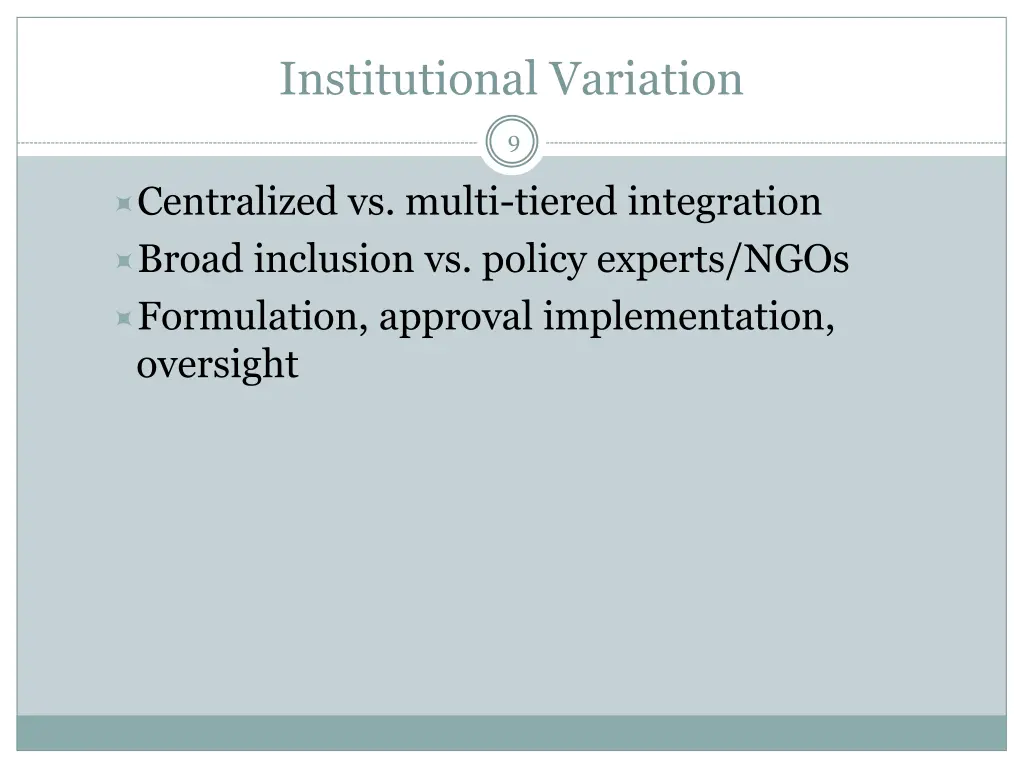 institutional variation