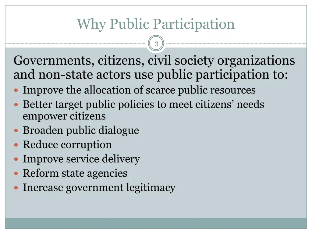 why public participation