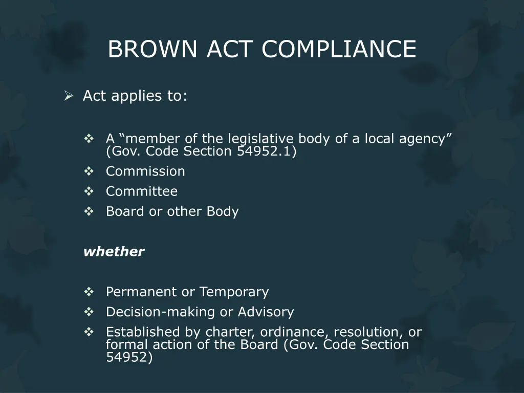 brown act compliance 1