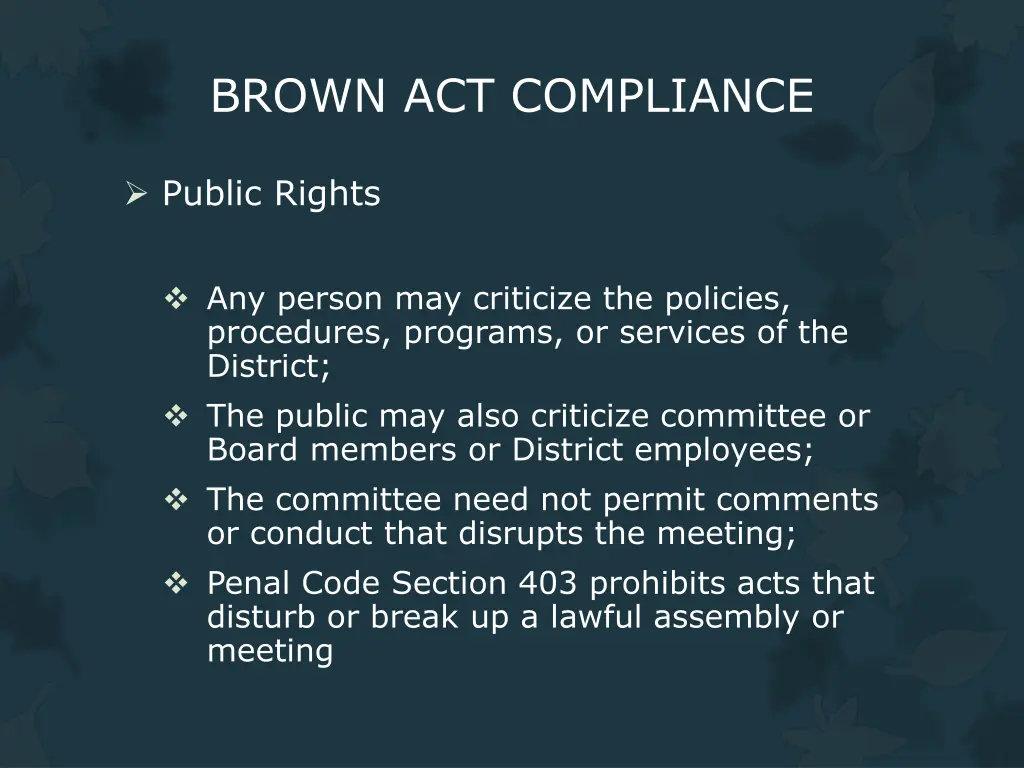 brown act compliance 10