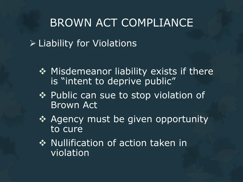 brown act compliance 13