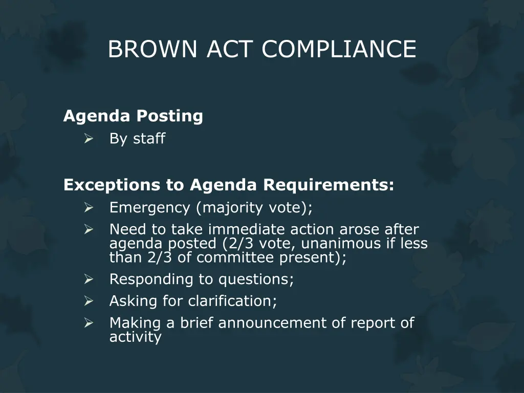 brown act compliance 7