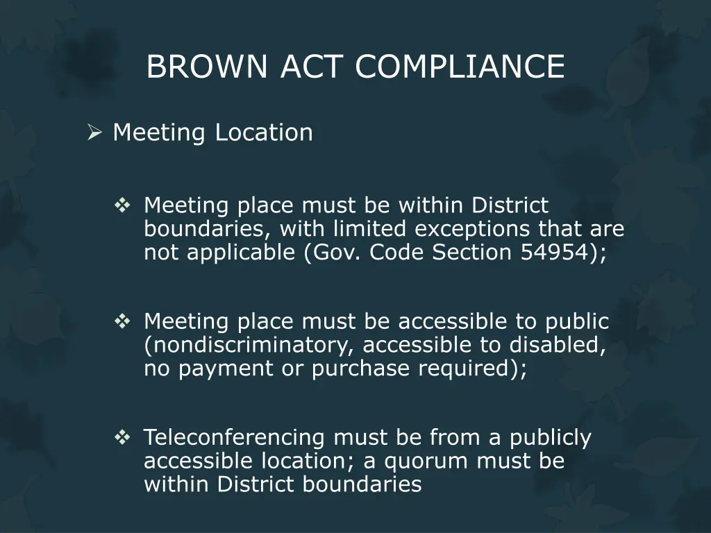 brown act compliance 8