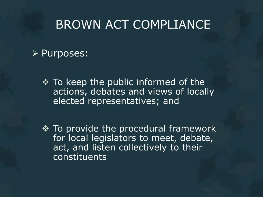 brown act compliance