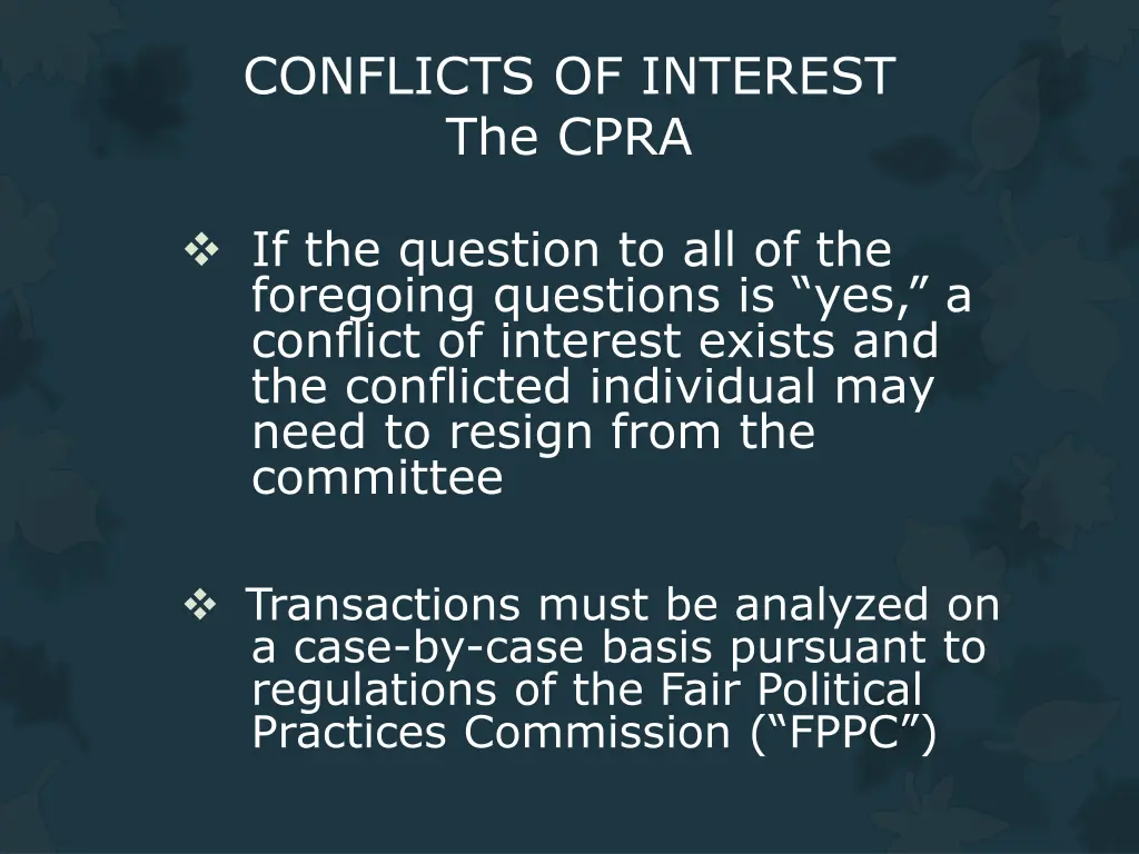 conflicts of interest the cpra 2