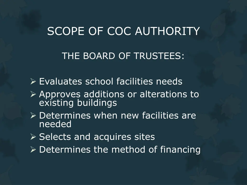 scope of coc authority 1