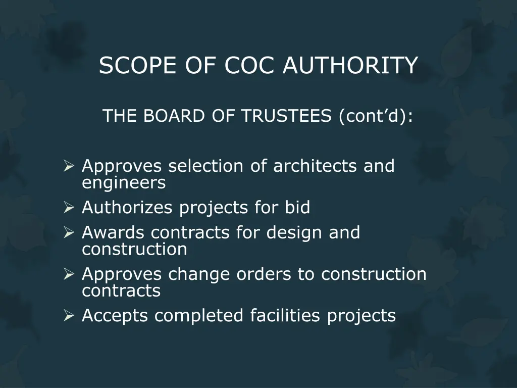 scope of coc authority 2