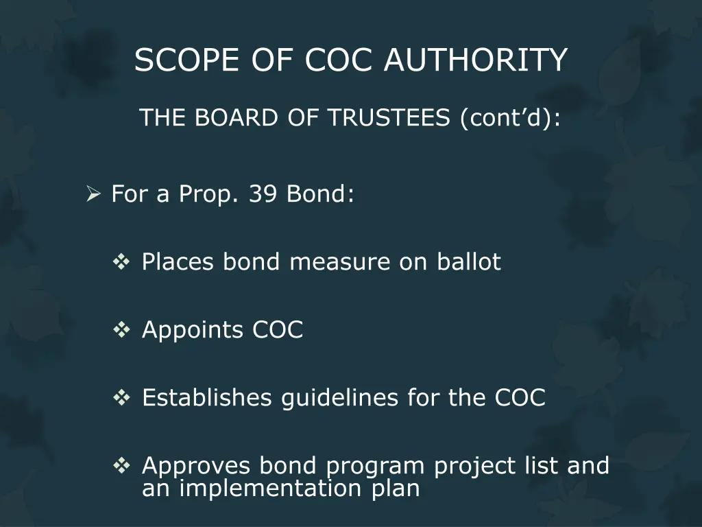 scope of coc authority 3