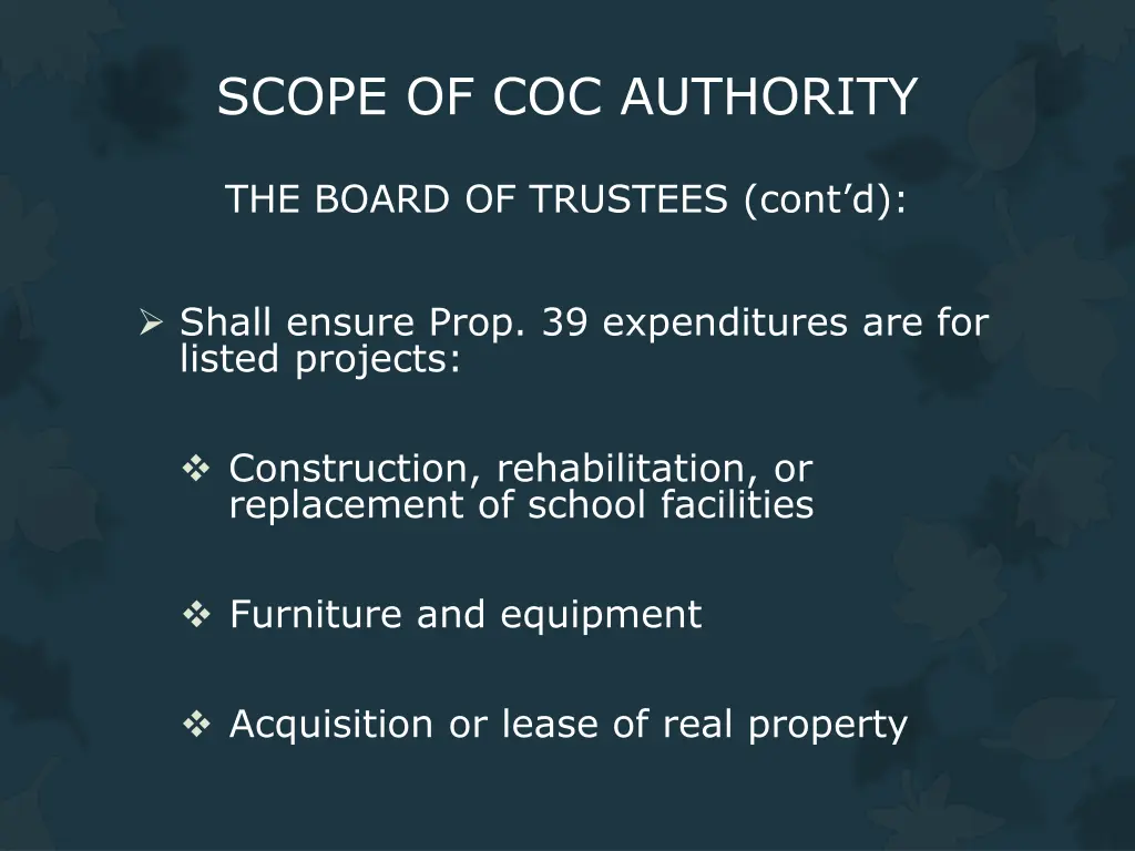 scope of coc authority 4