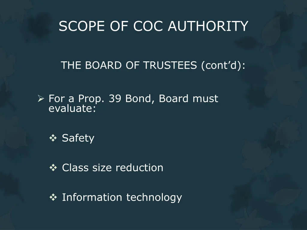 scope of coc authority 5