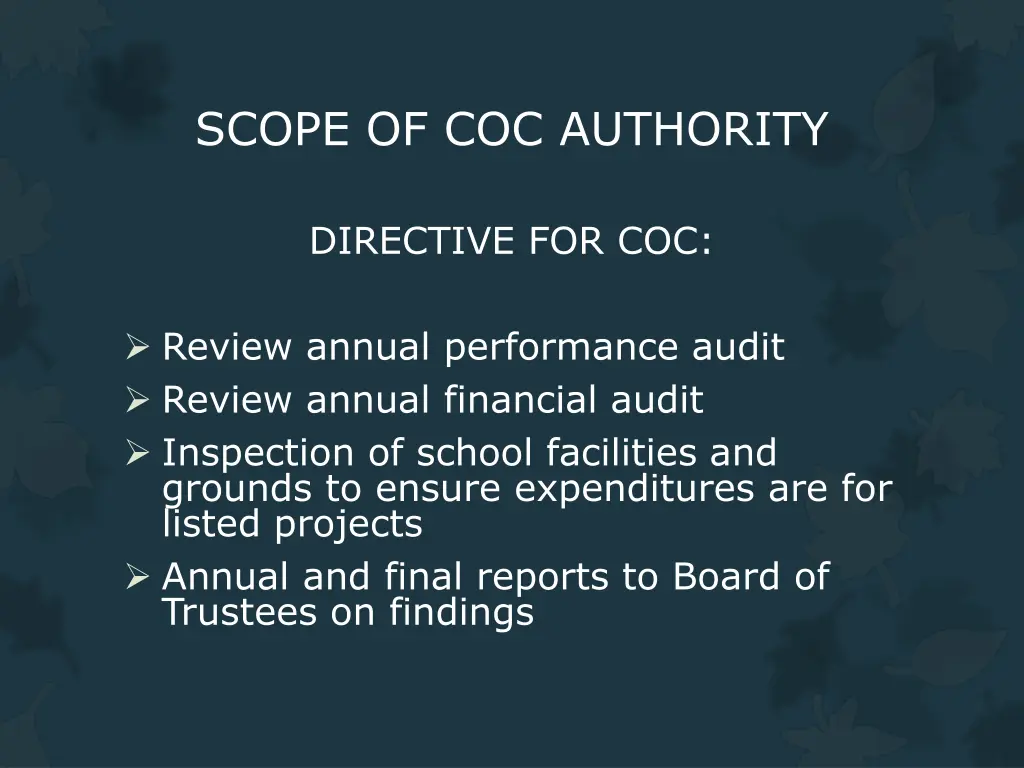 scope of coc authority 6