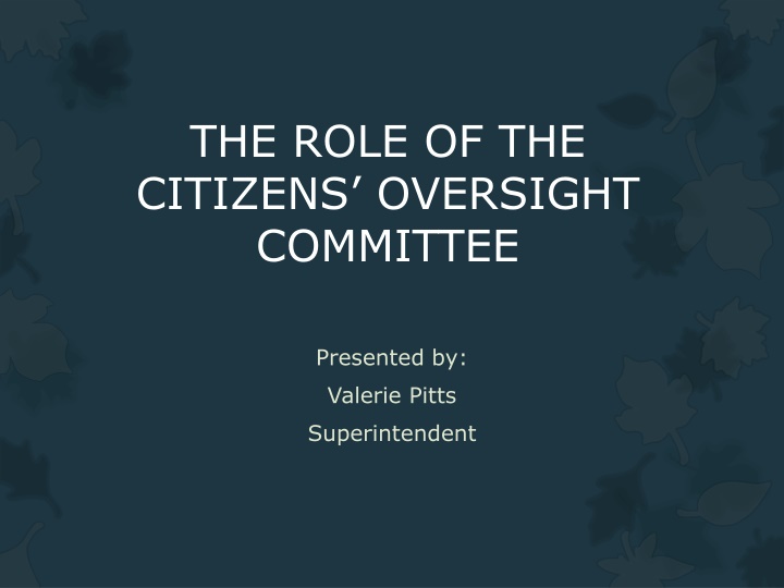 the role of the citizens oversight committee