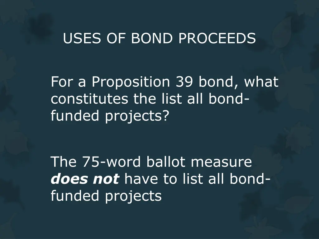 uses of bond proceeds 2