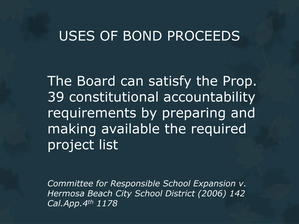 uses of bond proceeds 3