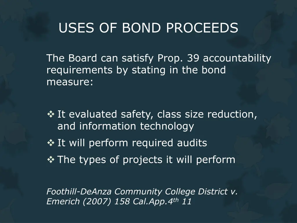 uses of bond proceeds 4