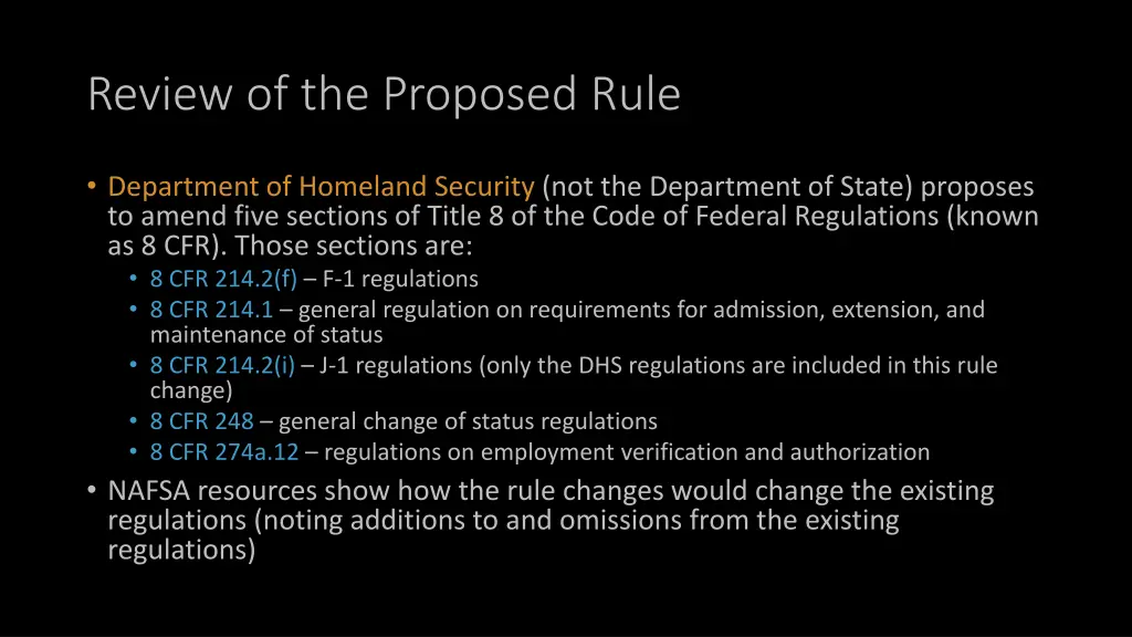 review of the proposed rule