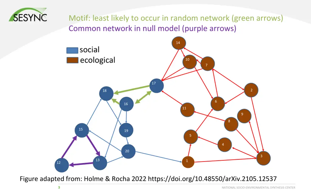 motif least likely to occur in random network