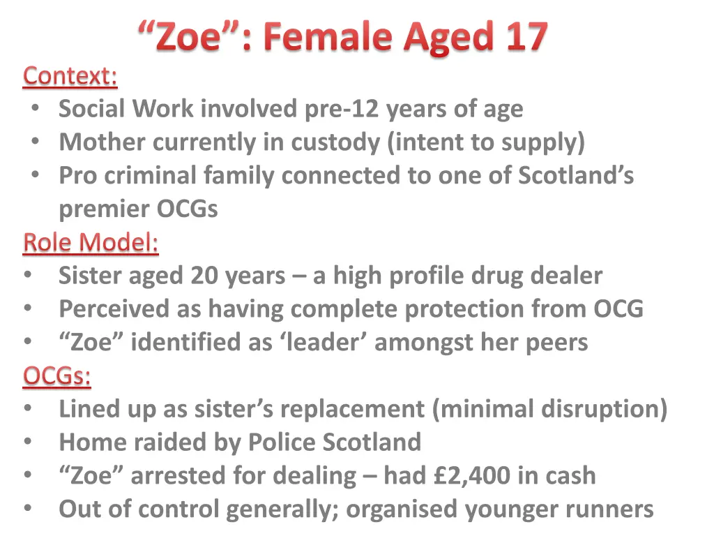 zoe female aged 17