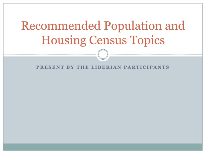 recommended population and housing census topics