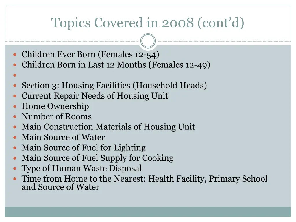 topics covered in 2008 cont d 1