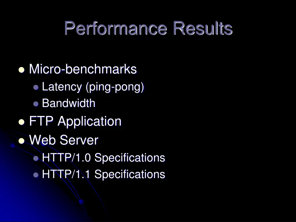 performance results