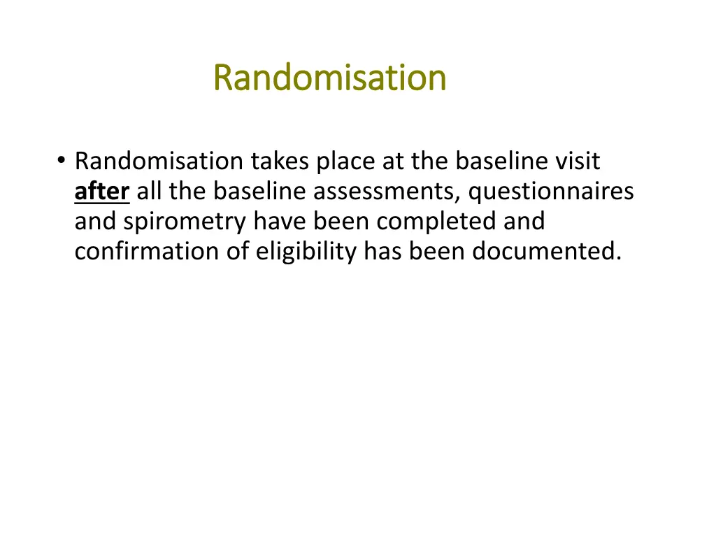 randomisation randomisation