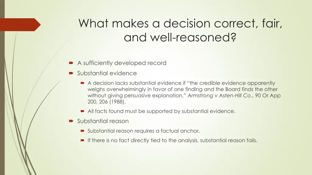 what makes a decision correct fair and well