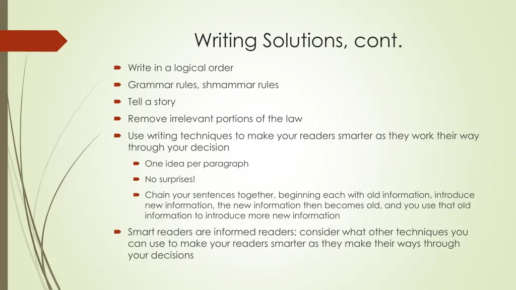 writing solutions cont