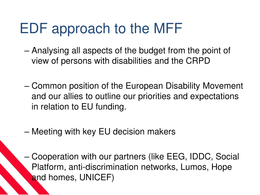 edf approach to the mff