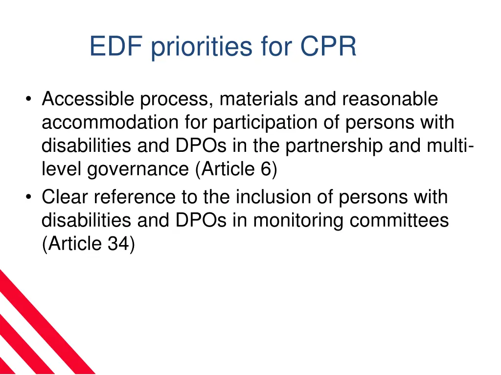 edf priorities for cpr 1