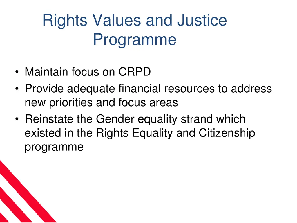 rights values and justice programme