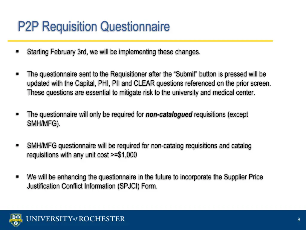 p2p requisition questionnaire