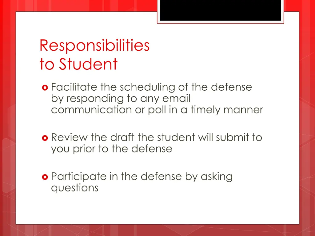 responsibilities to student